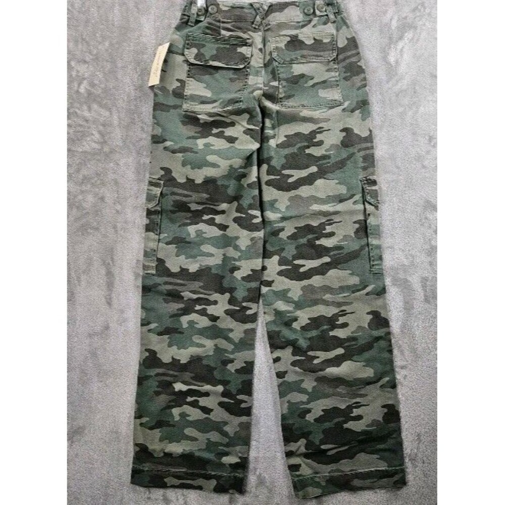 Cargo Pants Womens 0 Green Camo Utility Straight Leg Stretch Universal Threads - Picture 2 of 16